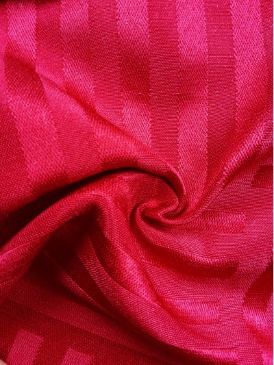 TB-FDN  提花桌布  枱布 100％滌  橫豎條紋-紅色 橫間紋 45度照